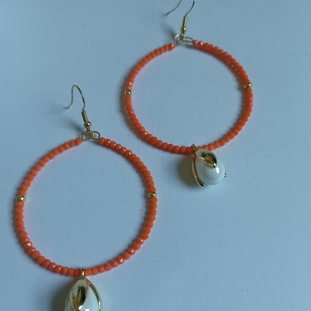 Beaded hoop earrings